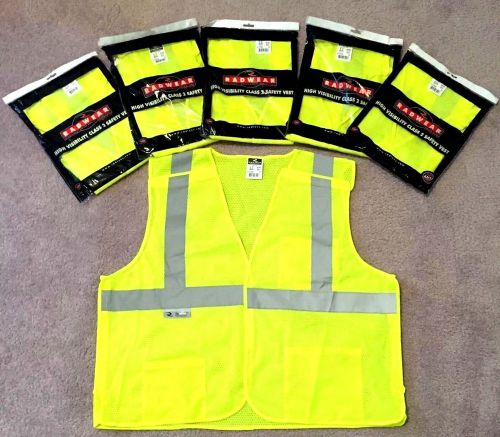 NIP Lot of 6 YELLOW Radwear High Visibility Class 2 Safety Vest Protective Gear