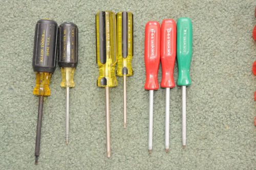 Lot of 7 Klein, Ideal, Robertson &amp; Irwin  Square Drive Screwdrivers New Od Stock