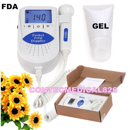 Us seller big sale fda 3m pocket fetal doppler,baby heart beat monitor,lcd+gel for sale