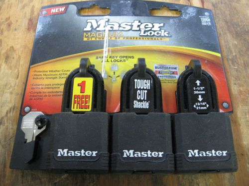3pc set master lock magnum lock set keyed alike heavy duty weather covered for sale