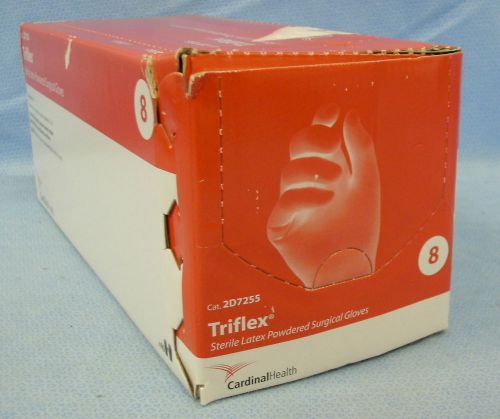 1 Box/40pr Cardinal Health Triflex Latex Surgical Gloves #2D7255