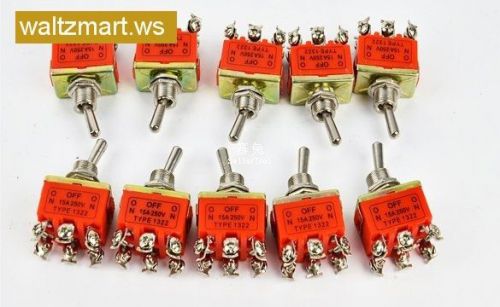 New 10pcs 6-Pin Toggle DPDT ON-OFF-ON Switch 15A 250V E7J