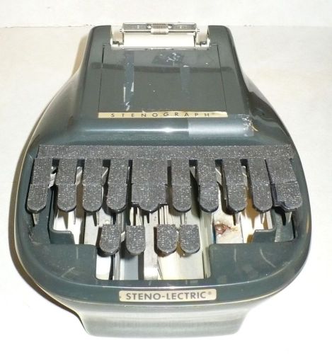 Stenograph steno-lectric reporter shorthand machine w/ samsonite case and extras for sale