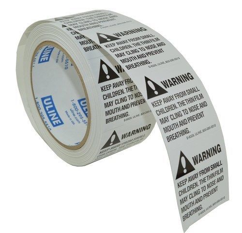2&#034; x 2&#034; Suffocation Warning Peel and Stick Labels (1 Roll of 500 Labels)