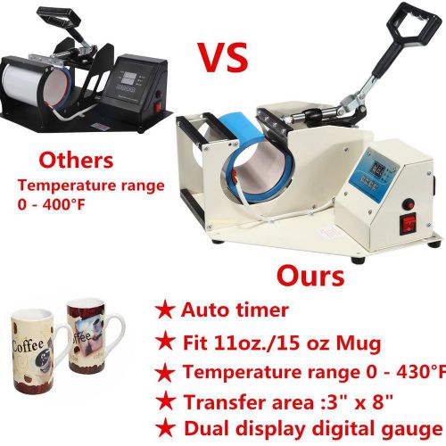 11/15oz mug cup heat press transfer machine 430°f transfer area 3x8&#034; sublimation for sale
