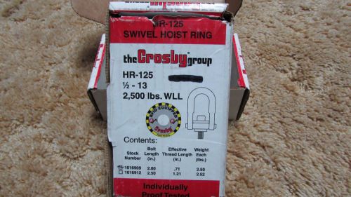 Pair of Crosby, 1/2 - 13 HR-125 UNC Swivel Hoist Ring Eye, 2,500 WLL