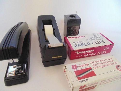 Lot- Office Sharp Tape Dispenser Stapler Clip Holder Supplies School College