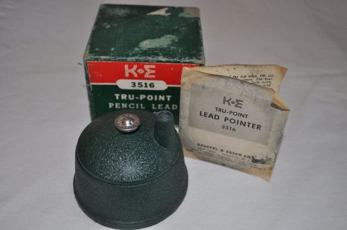 vintage K &amp; E 3516 Tru-Point Pencil Lead Pointer sharpener with Box Green 1099
