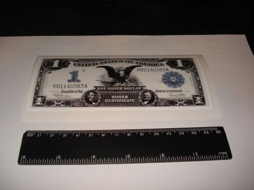 VINTAGE 1$ one dollar SILVER 1899 full size REPLICA Sticker decoration decal
