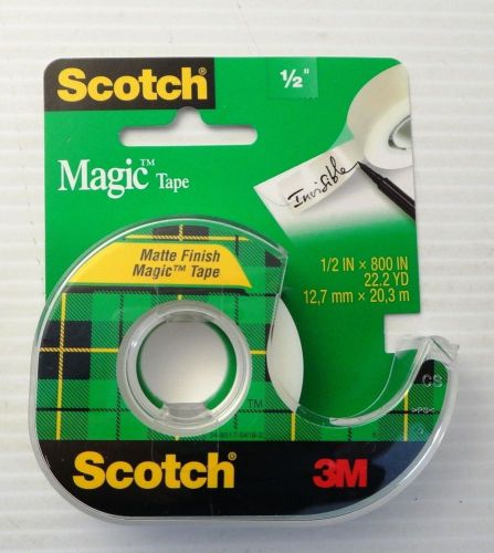 2490# Scotch Magic Tape 1/2&#034; x 800&#034; 1 Roll w/ Dispenser 3M 119