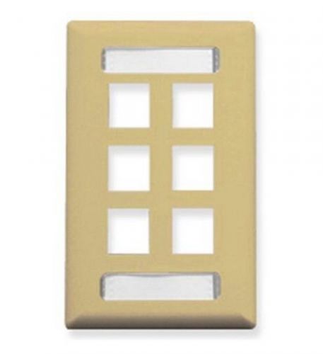 ICC ICC-IC107S06IV Single Gang Wall Faceplate 6-Ports Cream