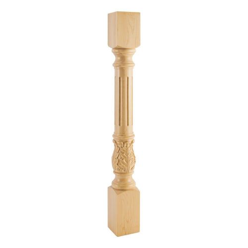 Acanthus Traditional Post- Cabinet Island Leg-  4&#034; x 4&#034; x 35-1/2&#034;