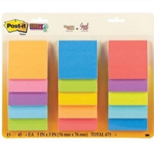 Post-It Notes Super Sticky Electric Glow &amp; Jewel Pop Collection 15 Pads