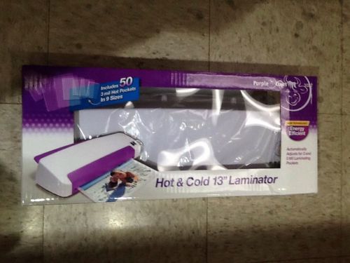 New! Purple Cows Hot and Cold Laminator 13&#034; 13 Inch with 50 Hot Pockets 3027