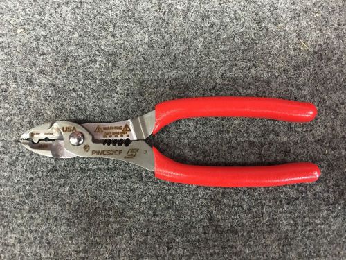 New Snap On  &#034;Red&#034; Color Wire Cutter, Stripper And Crimper Pliers.  PWCS7CF