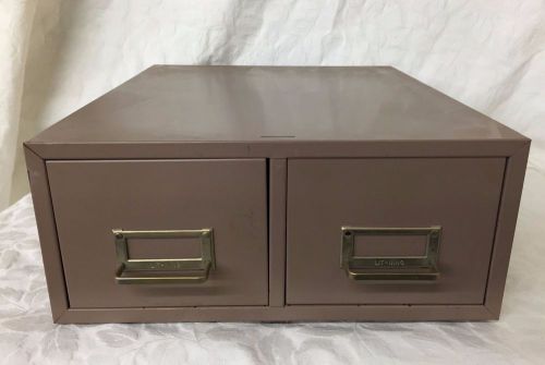 Industrial Chic Upcycle 2 Drawer Metal Card Catalog File Cabinet