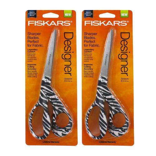 Fiskars Zebra Design 8 Bent Scissors, Pack of 2