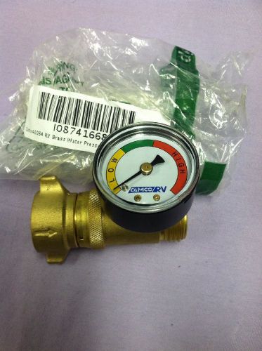 Camco 40064 Brass Water Pressure Regulator with Gauge Garden Motorhome Brand New