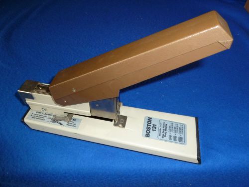 Boston Heavy Duty Commercial Stapler Brown &amp; Tan Vintage FREE SHIPPING