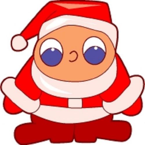 30 Custom Little Big Eyed Santa Personalized Address Labels