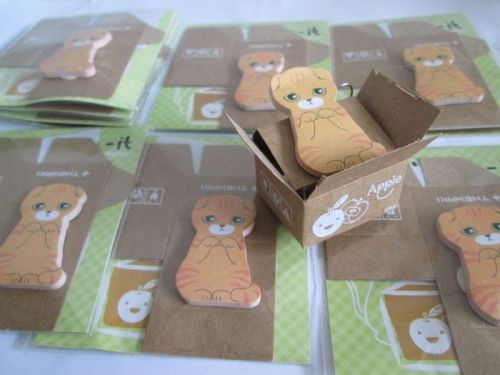 Yellow Kitten Tiger Cat Lot 10 packs Post It Bookmark Mark Sticky Note Mini Memo
