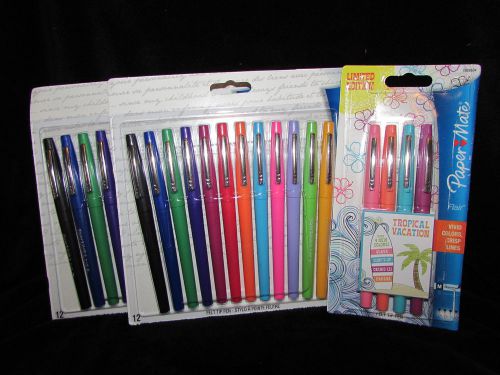 Papermate FLAIR 12 Pack Marker Set x 2 Plus Tropical Vacation 4 Pack Free.