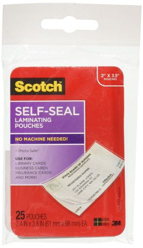 Scotch Self-Sealing Laminating Pouches 25-Pack (LS851G) Business Card Size