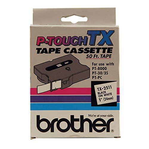Brother Int L-Supplies 1In Black/White X 50Ft Ptouch Tx2511 New