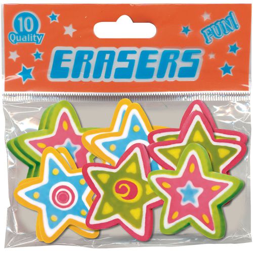 &#034;DesignWay Erasers 10/Pkg-Stars, Set Of 12&#034;