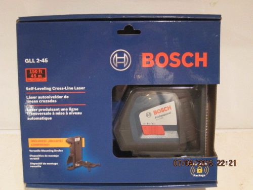 Bosch gll 2-45 self-leveling long-range cross-line laser f/ship new  sealed box for sale