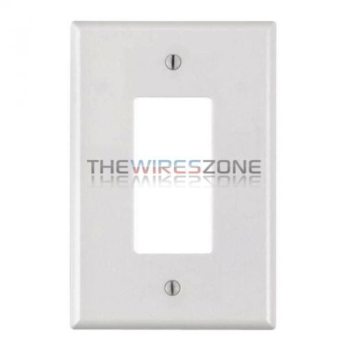 White Plastic Single Gang Decora Style Office Home Wall Face Plate 1-Gang (1/pk)