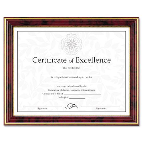 &#034;DAX Gold-Trimmed Document Frame W/certificate, Wood, 8.5 X 11, Mahogany&#034;
