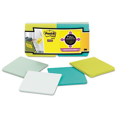 Full Adhesive Notes, 3 x 3, Bora Bora Colors, 12/Pack, Sold as 1 Package