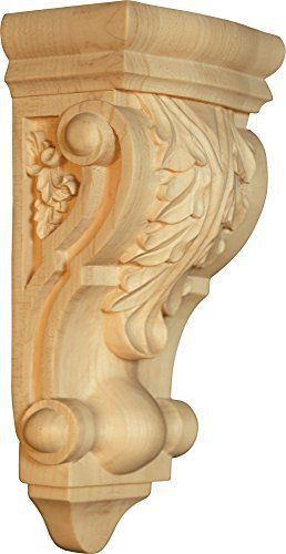 Barcelona Corbel with Acanthus Leaves in Alder - Dimensions: 10 1/2 x 4 1/2 x 3