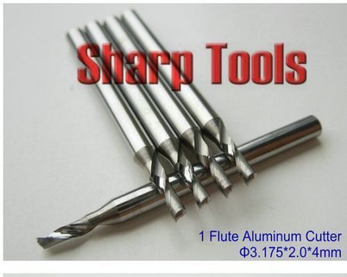 5pcs 3.175*2.0*4mm 1 flute aluminum cutter end mill cnc router bits cu pvc for sale