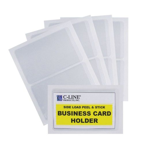 C-Line Self-Adhesive Business Card Holders Side Loading 2 x 3.5 Inches Clear ...