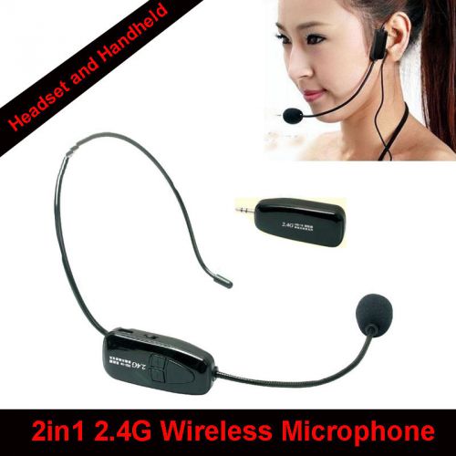 2.4G Comfortable Handheld Headset &amp; Lap Wireless Microphone With Plug Receiver