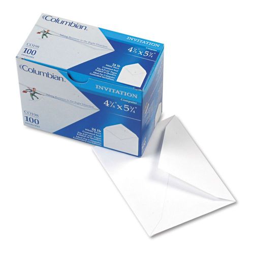 100 INVITATION ENVELOPES #5 1/2 Card Greeting Wedding White Paper Gummed Flap A2