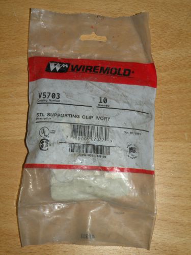 Pack of 10 Wiremold V500/V700 Series Raceway Supporting Clips Ivory V5703
