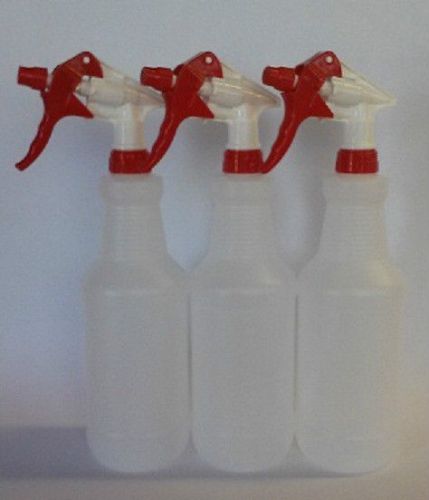 Trigger Sprayer Bottle Red, Three Pack, 3 Pack, Heavy Duty, 32 oz, Industrial