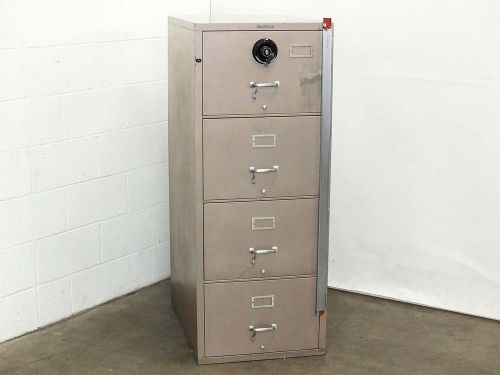 Shaw Walker G1 Vintage 4 Drawer Insulated Fireproof Filing Cabinet with Combinat