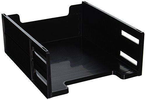 Eldon 17671 High-capacity front load stackable tray, letter size, black