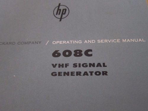 608C HP VHF Signal Generator Operating Service Manual Schematics Guide 010 prefi