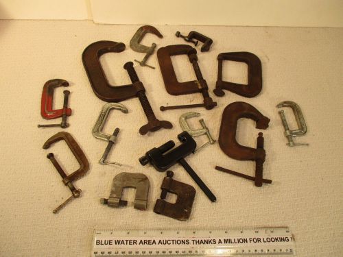 Lot of (14) small c clamp, clamps, 1&#034; to 4&#034;, hargrave, cincinnati, stanley, more for sale