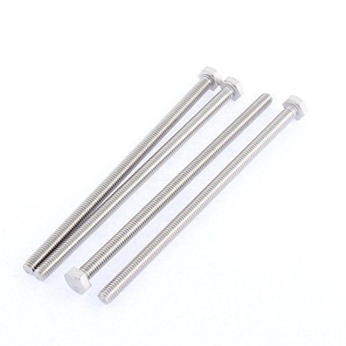 M6 x 120mm fully threaded stainless steel hex head screw bolt 4 pcs for sale