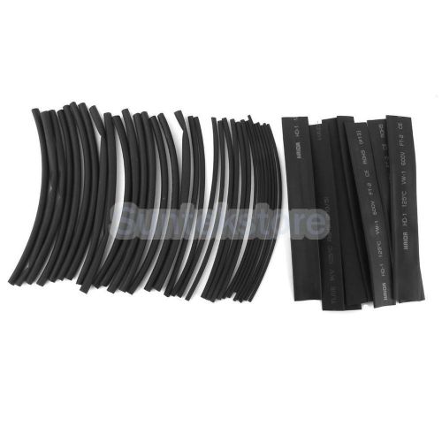 48pcs heat shrinkable tubing tube wire electrical cable sleeving wrap black for sale