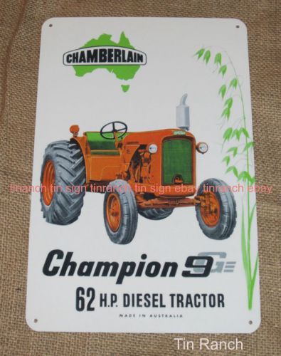 CHAMBERLAIN TRACTOR 9G 62HP diesel TIN SIGN Australian farm NEW vintage brochure