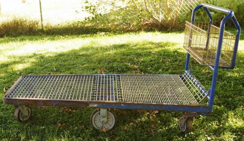 Grid deck platform truck/cart, industrial steel, 6 wheel, loading for sale