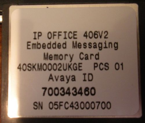 Avaya IP Office 406V2/500 V1 Embedded VoiceMail Voice Mail Messaging 700343460