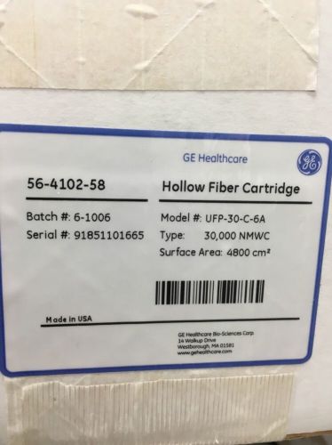 GE Healthcare Hollow Fiber Cartridge, Cat# 56-4102-58, Model# UFP-30-C-6A *NEW*
